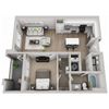 AZURE Floor Plan Azure 1-bed, 1-bath floor plan layout at Pointe Lake at Crabtree