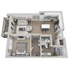 COBALT Floor Plan Cobalt 1-bed, 1-bath floor plan layout at Point Lake at Crabtree Apartments in Morrisville, NC
