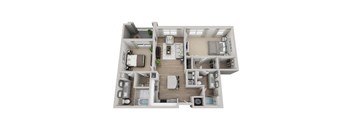 MOSS Floor Plan at Pointe at Lake Crabtree Apartments, Morrisville, North Carolina