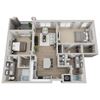 MOSS Floor Plan Moss 2-bed, 2-bath floor plan layout at Pointe Lake at Crabtree