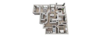 SCARLET Floor Plan at Pointe at Lake Crabtree Apartments, Morrisville, NC, 27560