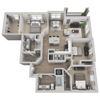 SCARLET Floor Plan Scarlet 3-bed, 2-bath floor plan layout at our Morrisville, NC apartments