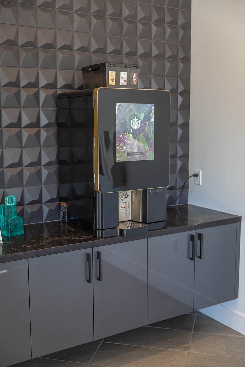 a tv on a cabinet in a room