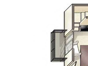 Two bedroom one bath floor plan l Vineyard Gardens in Santa Rosa Ca