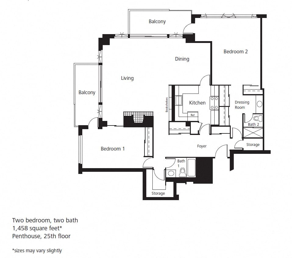 2 bed 2 bath penthouse