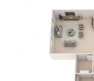 1 Bedroom, 2 Bath with Den