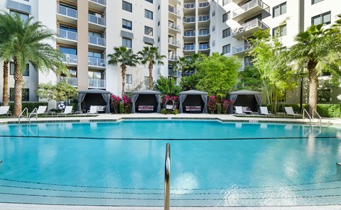 Sole at City Center West Palm Beach Luxury Apartments sparkling pool