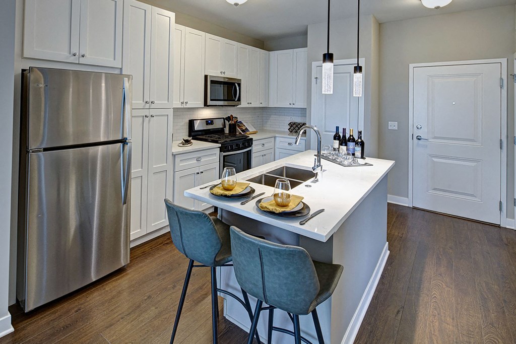 Well Equipped Kitchen And Dining at Marq on Main, Lisle, Illinois