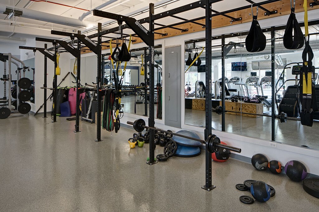 Fitness Center With Updated Equipment at Marq on Main, Illinois, 60532