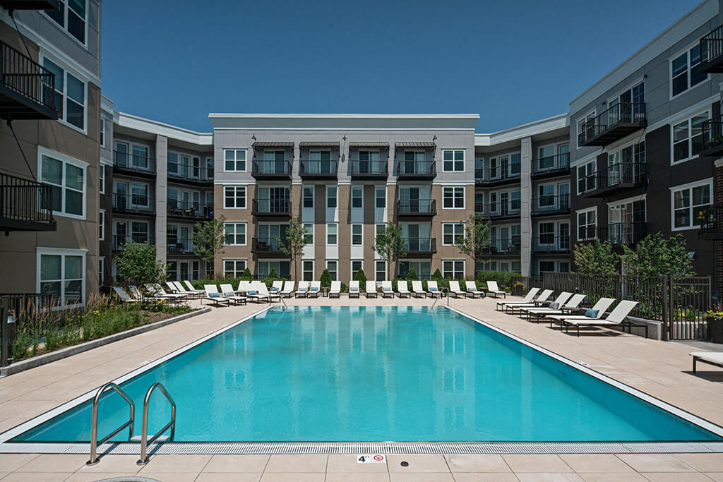 Extensive Resort Inspired Pool Deck at Marq on Main, Lisle, IL, 60532