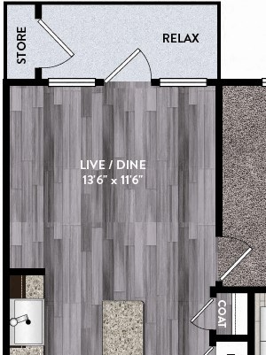 A1 Floor Plan A1 Floor Plan at North Creek Apartments, Hutto, TX, 78634