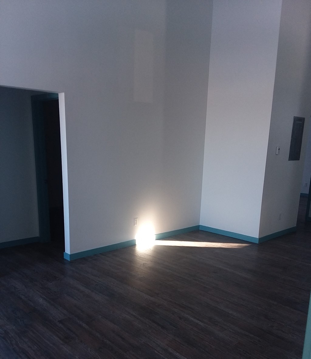 a light bulb in the corner of a room