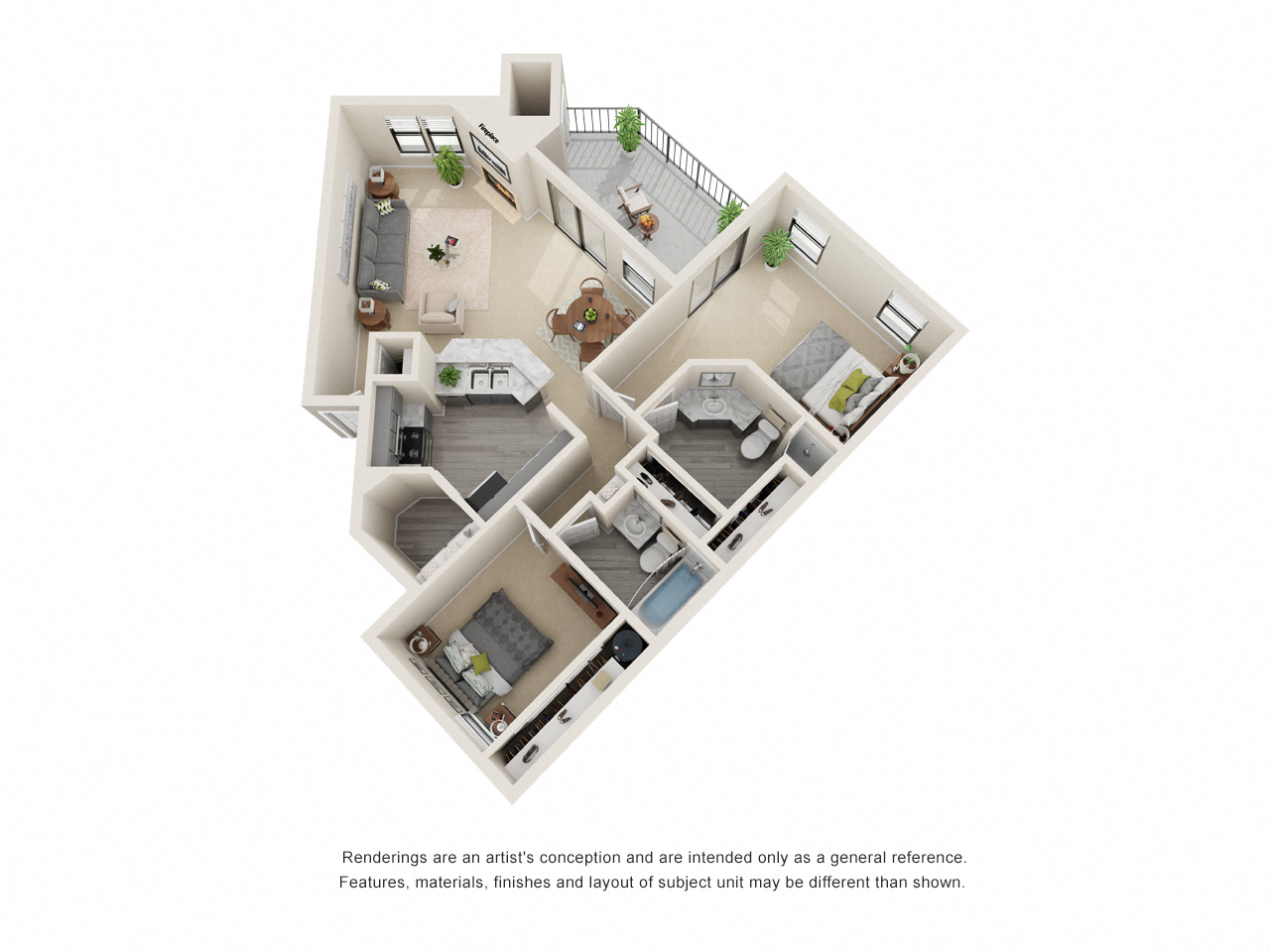 B3_Floor plan in apartments near houston tx