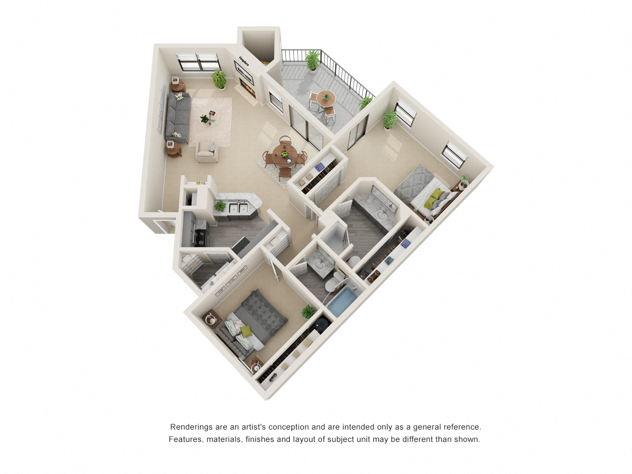 B4_Floor plan in apartments near houston tx