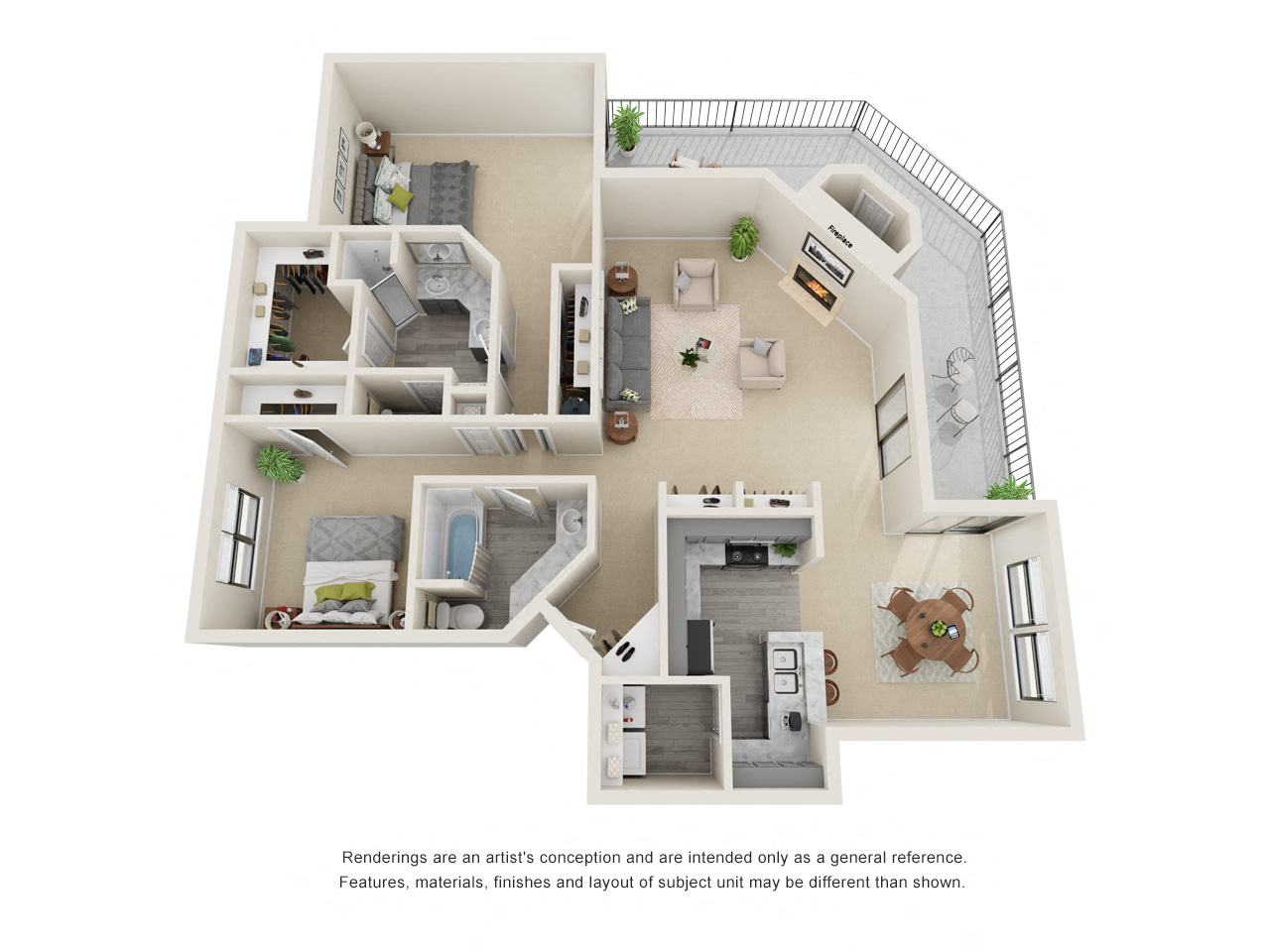 B7_Floor plan in apartments near houston tx