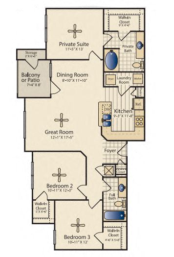 savanna floorplan  at Madison on the Meadow, Stafford