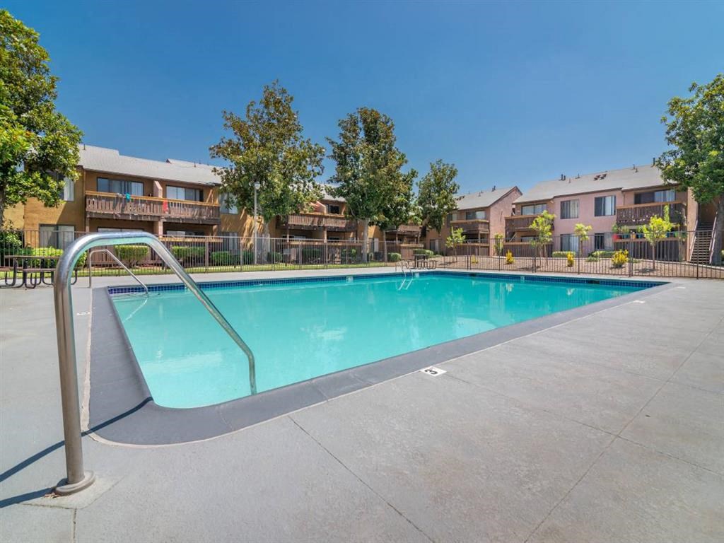 the swimming pool at the apartments for rent