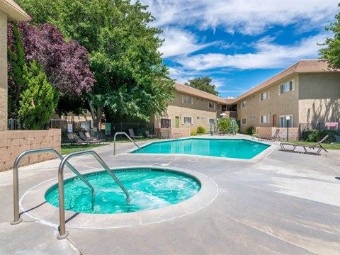 the swimming pool at our apartments