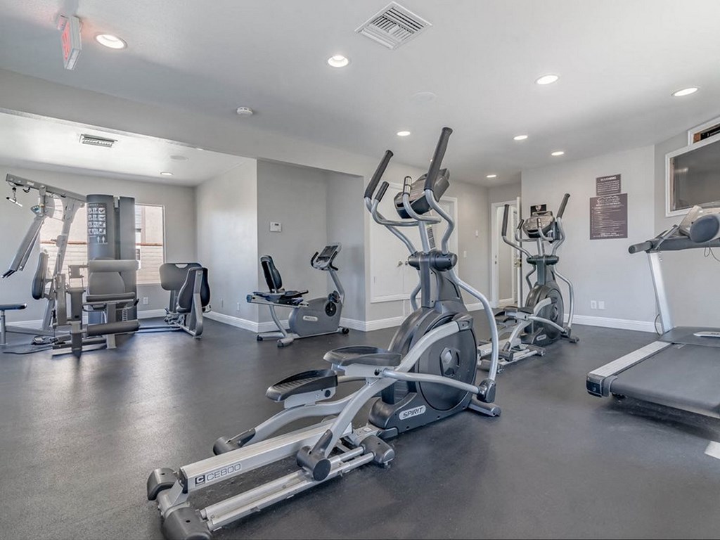 the gym with elliptical machine