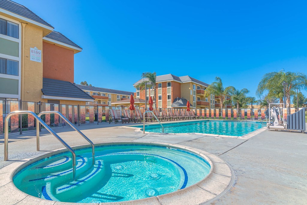 the swimming pool at the falls apartments tx