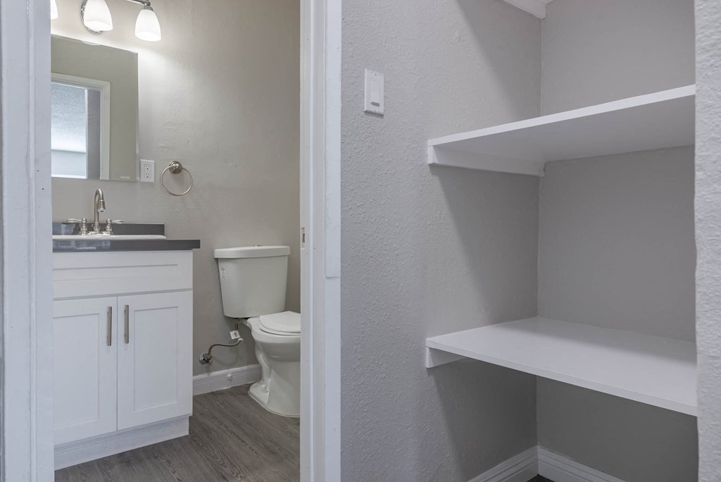 a bathroom with a toilet and a sink and a mirror