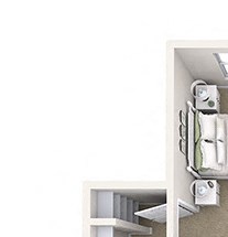 Evergreen Lenox Park - A1 - 1 bedroom and 1 bath - 3D Floor Plan Evergreen Lenox Park - A1 - 1 bedroom and 1 bath - 3D Floor Plan
