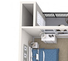 Evergreen Lenox Park - A4 - 1 bedroom and 1 bath - 3D Floor Plan Evergreen Lenox Park - A4 - 1 bedroom and 1 bath - 3D Floor Plan