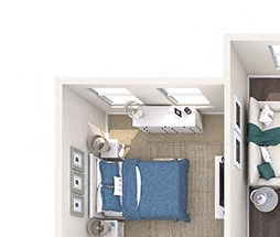 Evergreen Lenox Park - B3 - 2 bedroom and 2 bath - 3D Floor Plan Evergreen Lenox Park - B3 - 2 bedroom and 2 bath - 3D Floor Plan