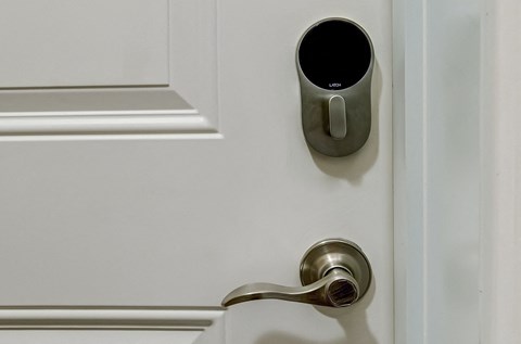 a door handle handle on a white door