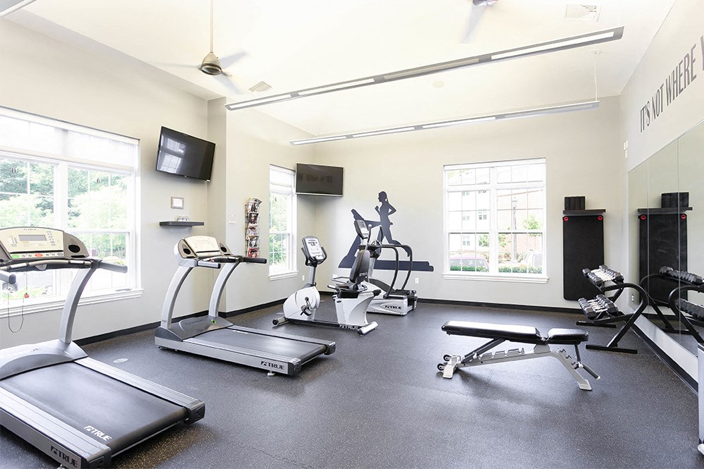 the gym has plenty of treadmills and other exercise equipment