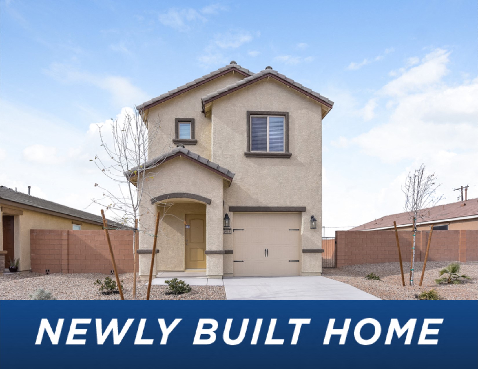 a new build home with the words newly built home