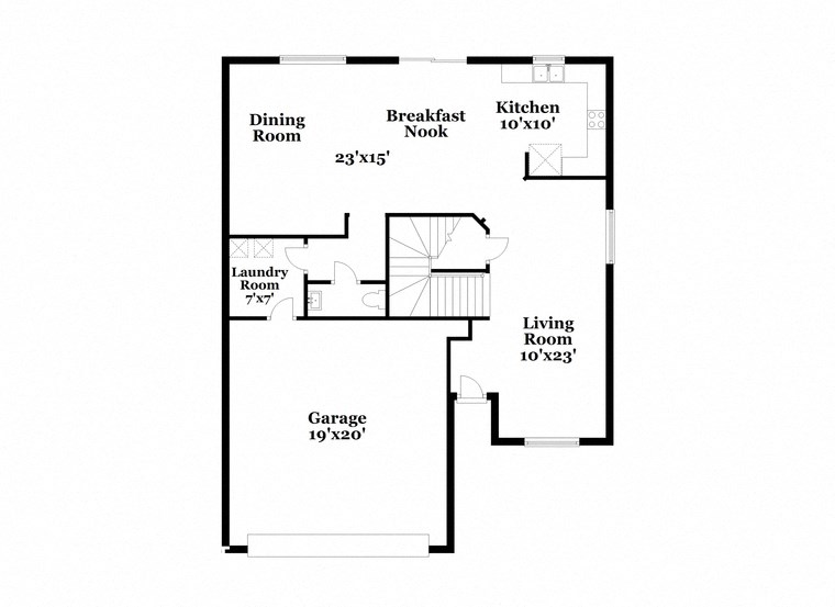a floor plan of a house with a bedroom and a living room