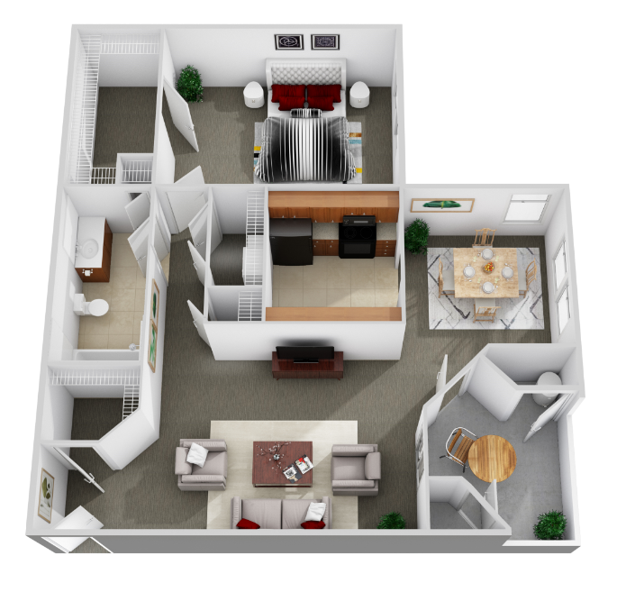 Plan A - 1 Bedroom - Gates of Owings Mills