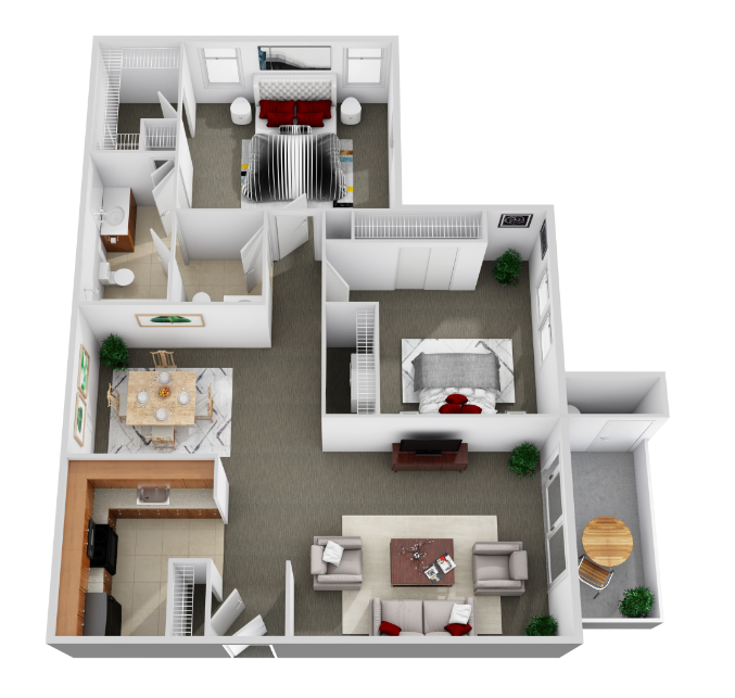 2 Bedroom - Plan B - Gates of Owings Mills