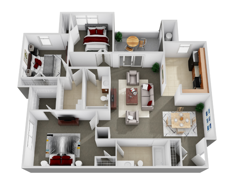 3 Bedroom - Plan D - Gates of Owings Mills