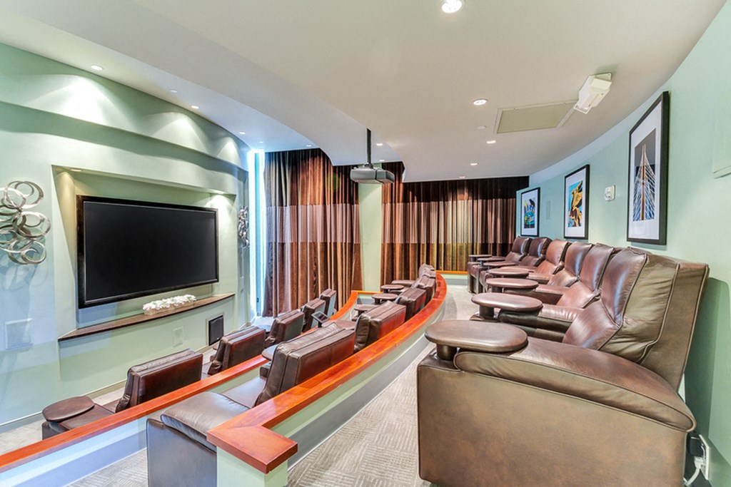Resident movie lounge apartments for rent in uptown dallas with luxury amenities
