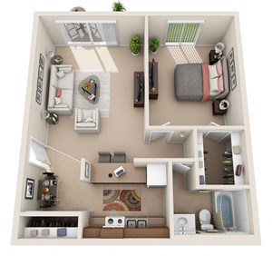 Floorplan Photos Gallery A Floor Plan at Foxboro Apartments, Wheeling, IL, 60090