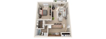 C Floor Plan at Foxboro Apartments, Wheeling, 60090