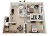 D Floor Plan D Floor Plan at Foxboro Apartments, Wheeling, Illinois