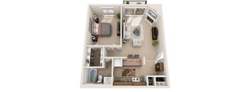E Floor Plan at Foxboro Apartments, Wheeling