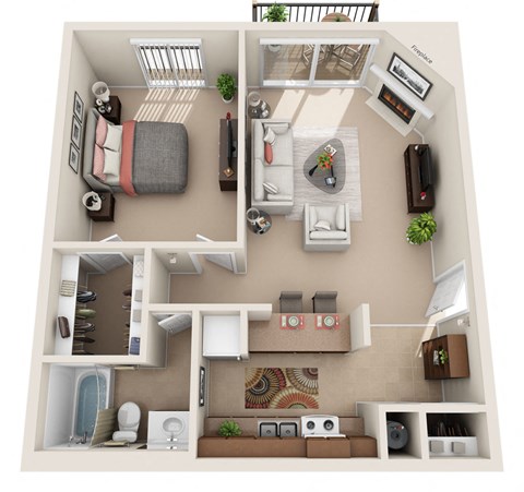 E Floor Plan at Foxboro Apartments, Wheeling