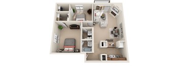 F Floor Plan at Foxboro Apartments, Illinois