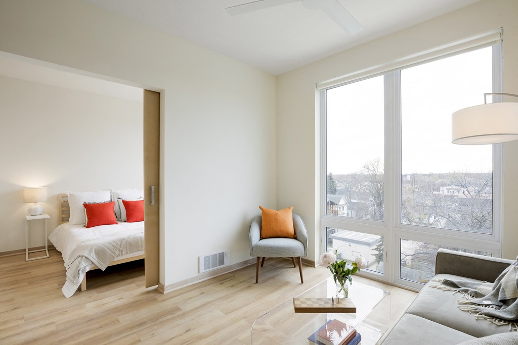 Bedroom View at Lyndy Apartments, Minneapolis, Minnesota