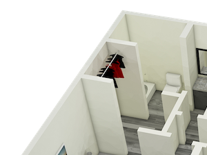 3D-2BR_1070 B1 Two Bedroom One Bath Apartment 1070 sq ft with model furnishings