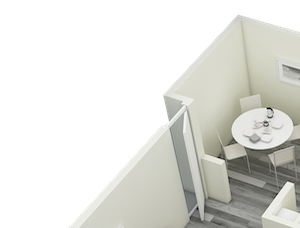 3D-2BR_1310 B4 Two Bedroom Two Bath Apartment 1310 sq ft with model furnishings