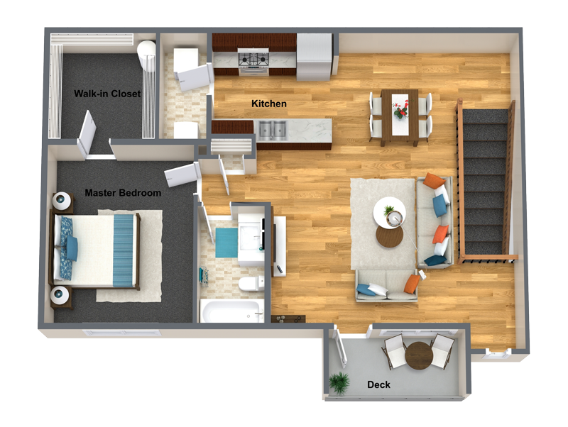Amarone One Bed One Bath Floor Plan Amarone One Bed One Bath Floor Plan at The Brix Apartments, Spokane Valley, WA, 99037