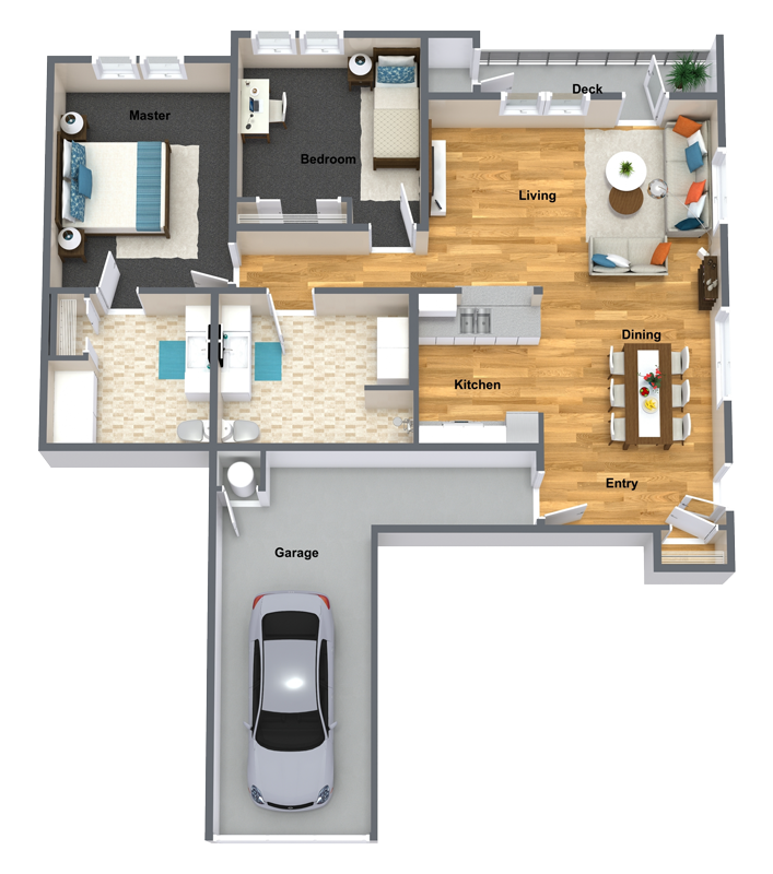 Chablis Two Bed Two Bath Floor Plan Chablis Two Bed Two Bath Floor Plan at The Brix Apartments, Spokane Valley, Washington