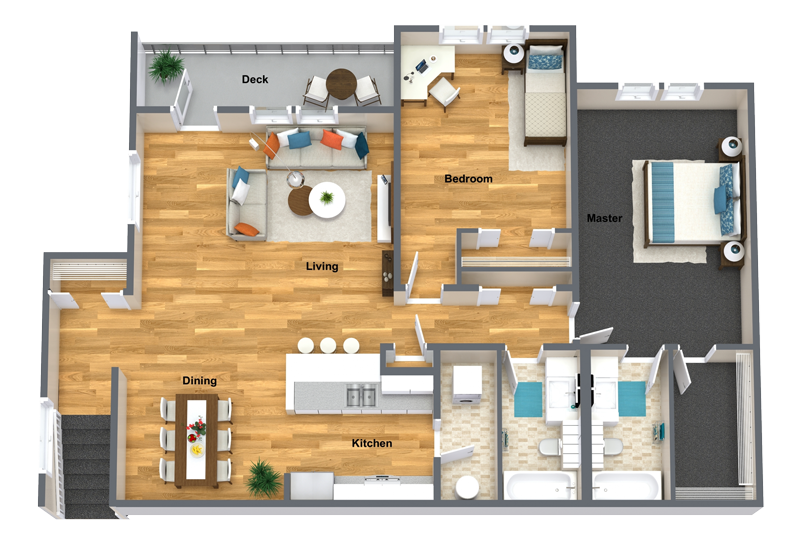 Merlot Two Bed Two Bath Floor Plan Merlot Two Bed Two Bath Floor Plan at The Brix Apartments, Washington