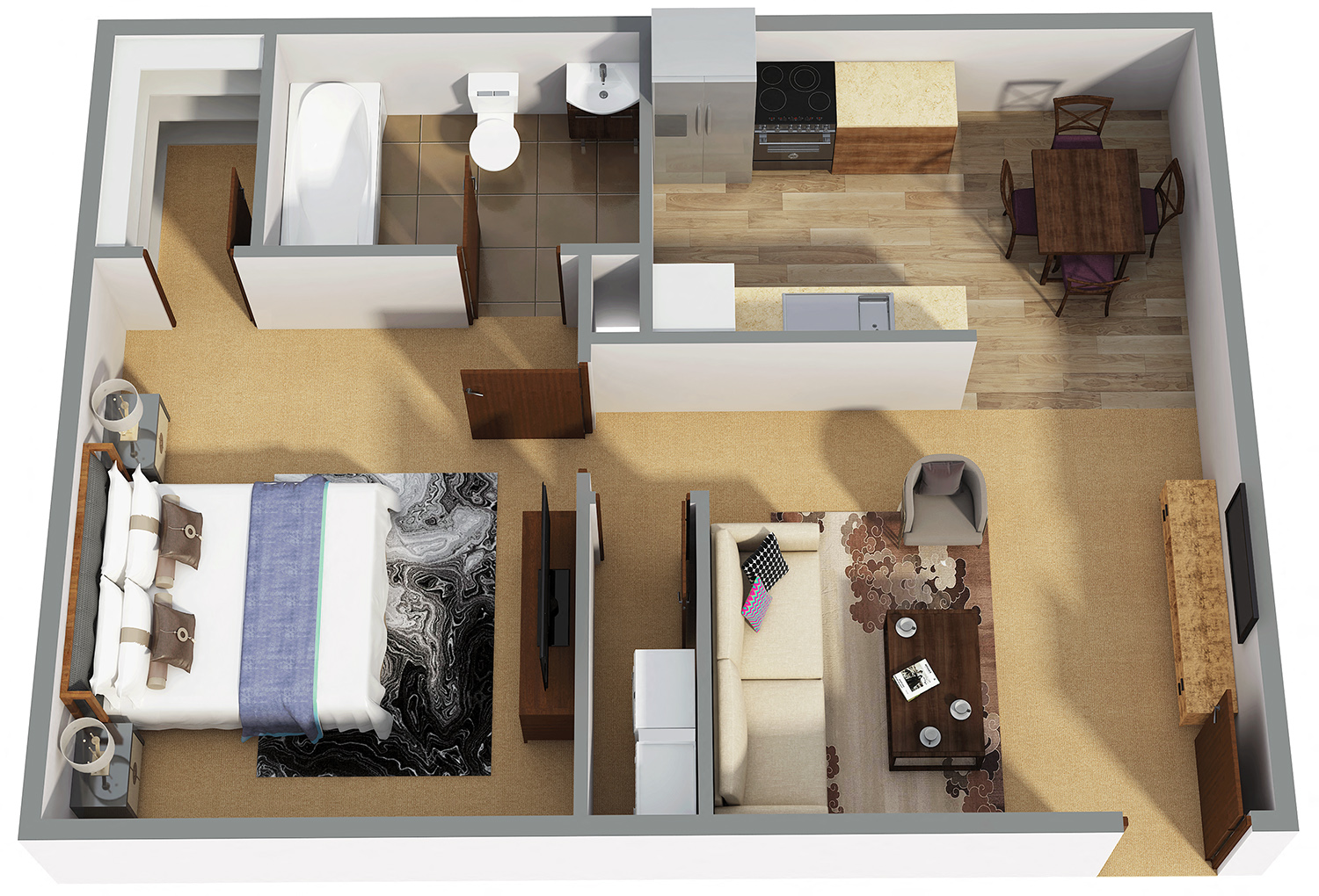 Maison Bocage 1 Bedroom Floor Plan