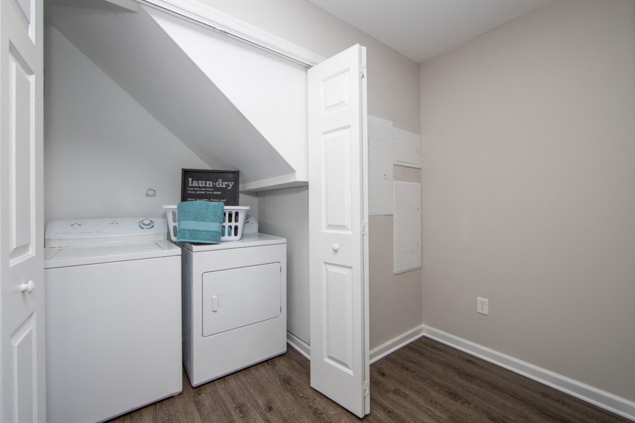 Laundry washer and dryer at Villages at City Center apartments in Newport News VA